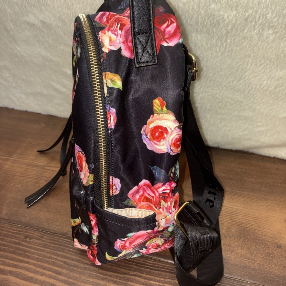 Juicy Couture Mini Backpack Romantic Rose Nylon Floral Small Handbag Purse EUC - Picture 3 of 12